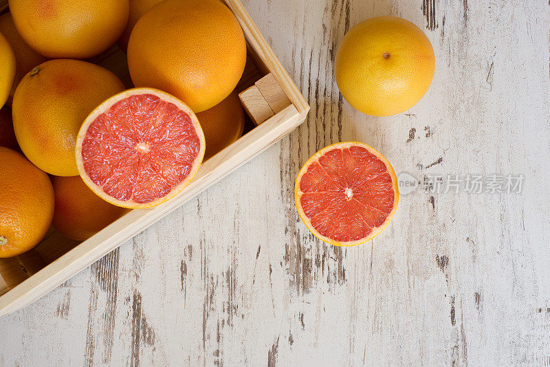 Fresh ruby red grapefruit